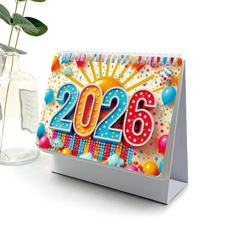 2026 Diamond Painting Calendar Monthly Calendar Different Patterns On Each Page DIY Diamond Painting Kit Desktop Ornament
