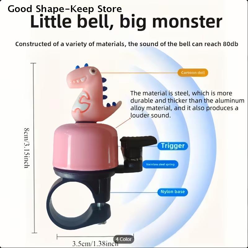 Durable Iron Dinosaur-Shaped Bicycle Horn 120 Decibels Loud Volume for Mountain Bikes And Road Bikes