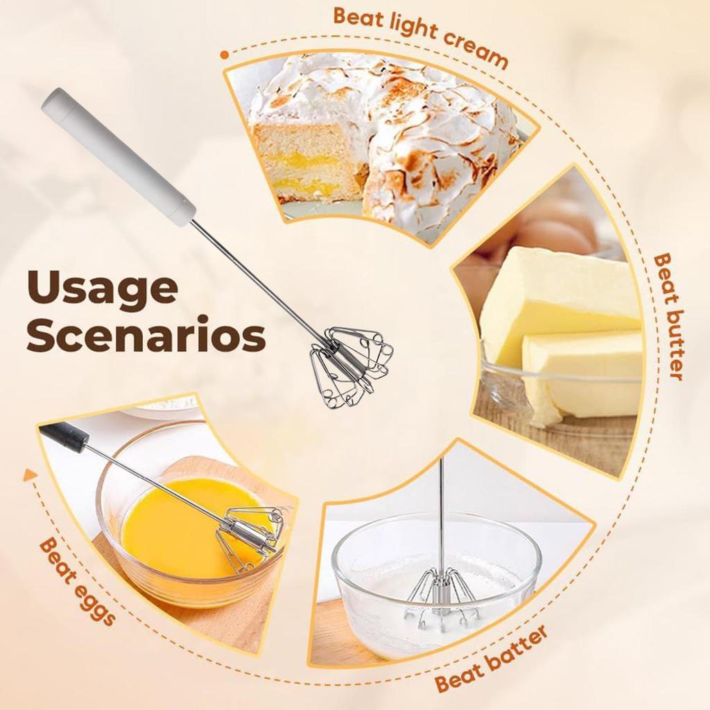 Kitchen Whisk Stainless Steel Egg Whisk Mixer Stirrer Milk Frother Handheld Beating Whisking Tools For Coffee Milk Baking