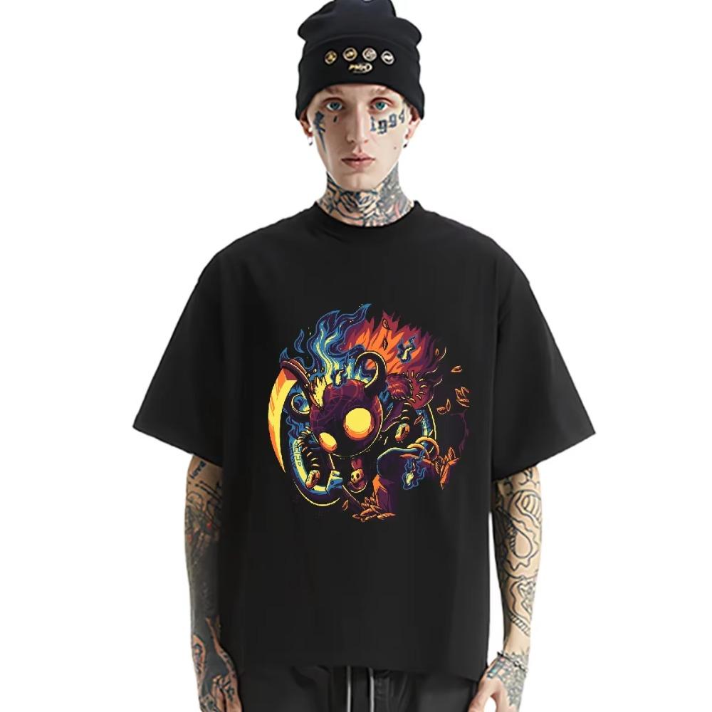 O-Neck T-shirt Loose Oversized Shirt Retro Rapper Tees Graphic Cotton T Shirt Fashion Style Unisex Clothes Custom