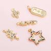 1Pcs Various Style Metal Zircon Pendants For Making DIY Bracelet Necklace Earring Key Chain