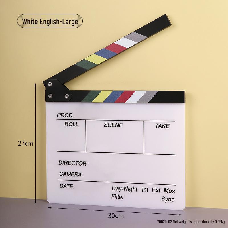 Professional Black and White Acrylic Movie Clapboard Ornament