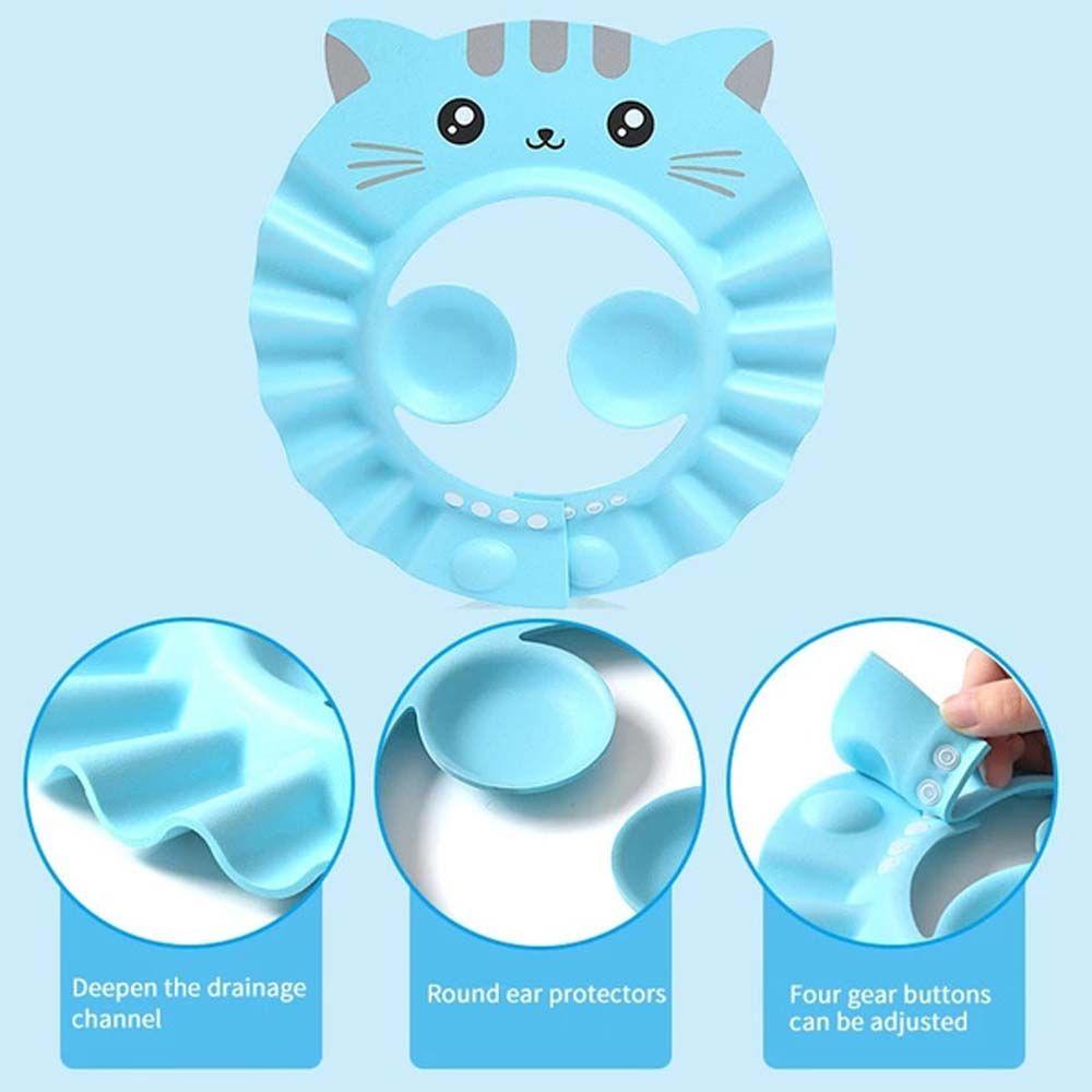 Adjustable Children Ear Protection Prevent Water Into Ear Infant Baby Shower Cap Kids Bath Hat Shampoo Cap Hair Wash Shield Hat