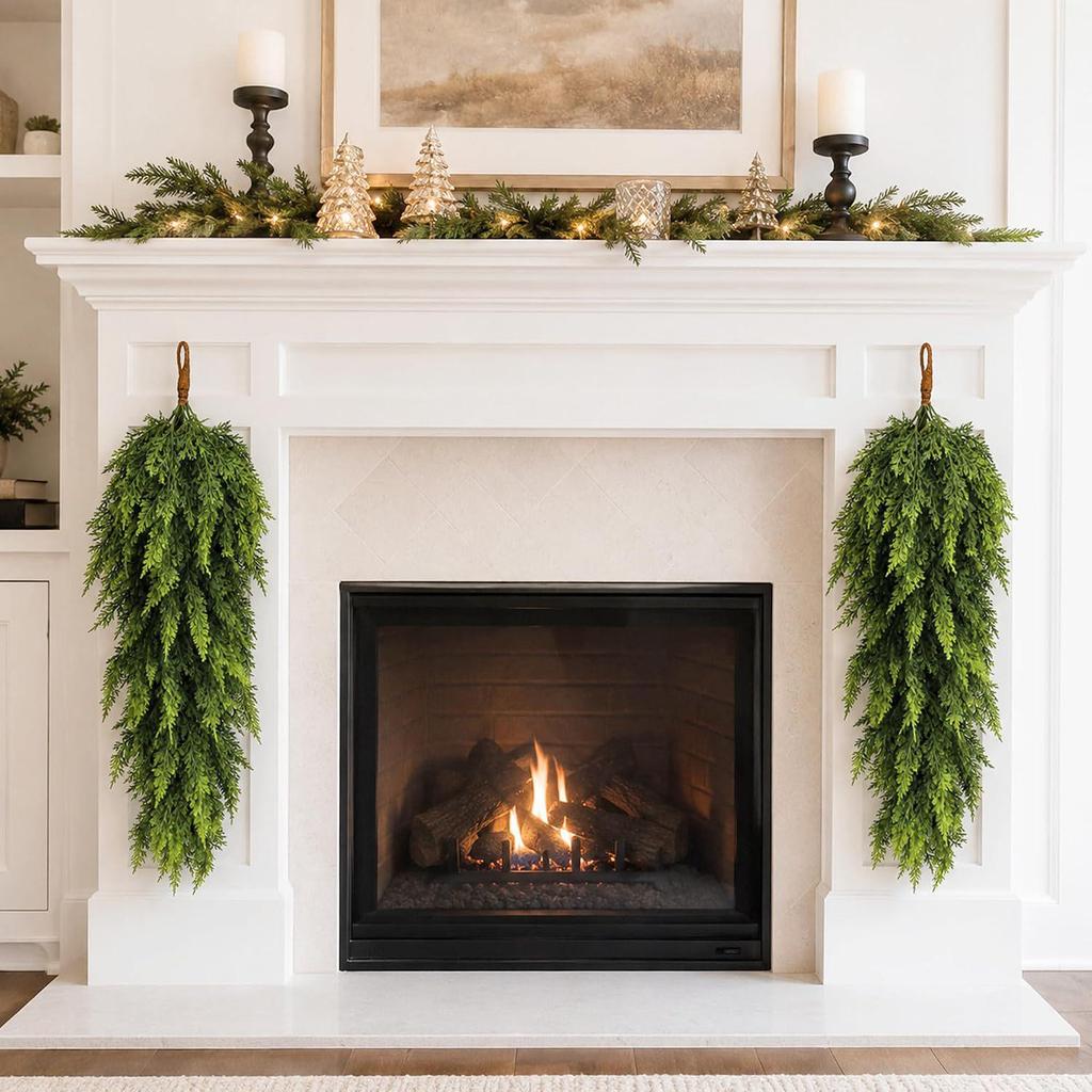 Christmas Soft Touch Norfolk Pine Vine: Simulated Pine Needles Wall Hanging