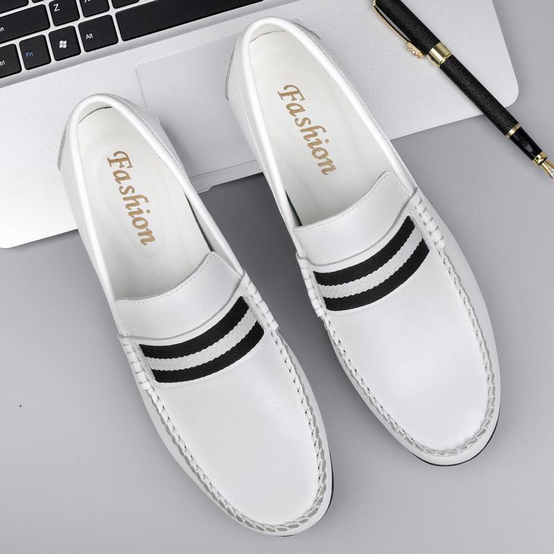 Man Shoes Leather White Shoes Men Summer Men'S Loafers Moccasin Fashion Loafer Flats Luxury Big Size 37-46 Male Casual Footwear