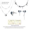 Blue & White Gradient Crushed Ice Heart Necklace - Women's Light Luxury Niche Clavicle Chain, Cool Original Design.