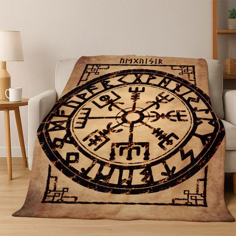 Viking WarriorSymbol Valknut Nordic Valhalla Flannel Blanket Soft Warm Throw Blanket for Bedroom Living Room Bed Travel Camping