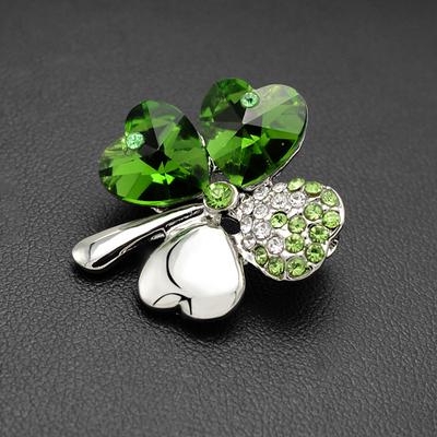 Schmuck Damen Love Clover Brosche Premium Nische Braut Kristall Schmuck E-Commerce Zubehör