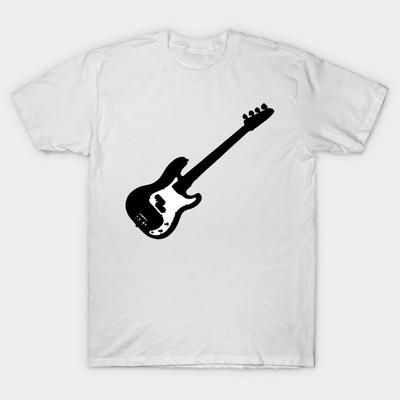T Shirt Women Black And White Bass Guitar Harajuku Print Kawaii Tshirt Summer Short Sleeve Female T-Shirt Top Tee