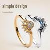 Co-shine Sun & Moon Zirconia Stackable Couple Rings Set