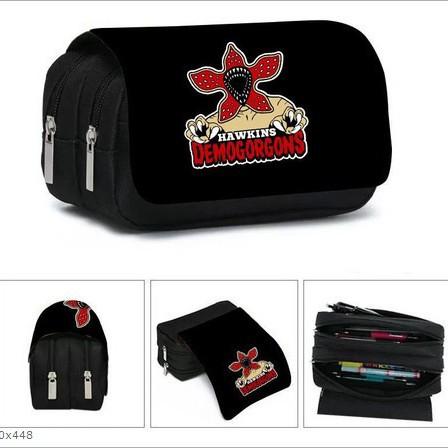 Stranger Things 5 Pencil Case, Large Capacity Multi-Layer Storage, Wear-Resistant Oxford Cloth Student Stationery Bag