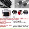 HMU Factory Professional Makeup Brushes Synthetic Hair Vegan Wood Handle Black Silver 15 Piece Makeup Brush Set With Pouch