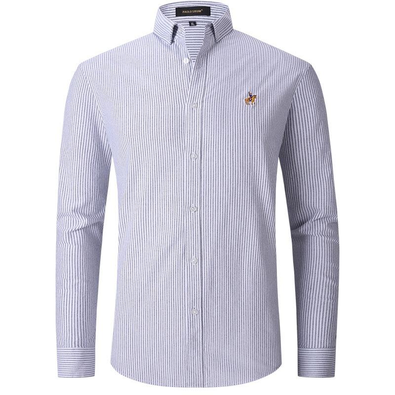 STORN Men's Cotton Oxford Shirt Long Sleeve Business Casual
