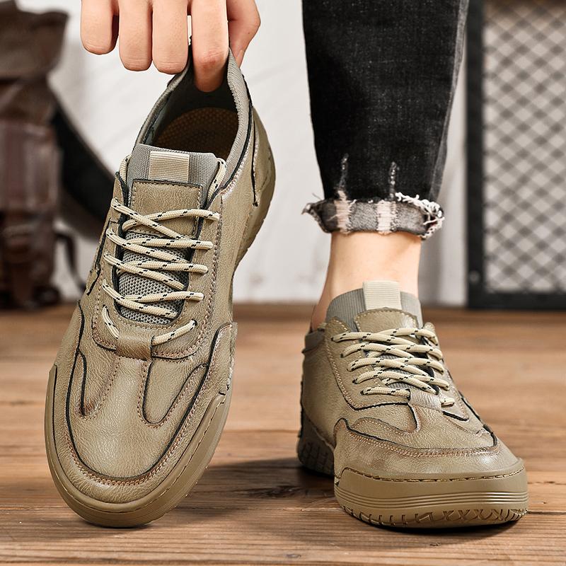 Ręcznie robione męskie buty codzienne sznurowane modne skórzane sneakersy jesienne najnowsze męskie obuwie duże rozmiary 38-46