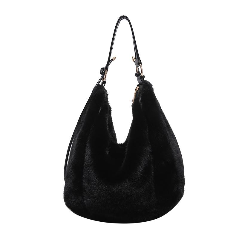 New Solid Plush Velvet Sweet Shoulder Bags Elegant Cute and High-end Tote Bags 2026 Versatile Crossbody Bag for Women