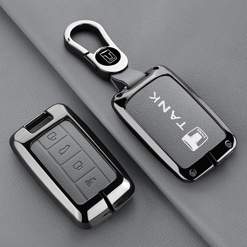 Zinc Alloy Car Key Case For Great Wall Gwm Wey Tank 300 500 Tank300 Tank500 Remote Cover Bag Shell Keychain Holder Accessories