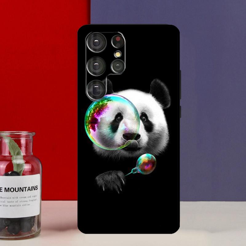 Cartoon Cute Panda Bear Funda Case For Samsung Galaxy S25 Ultra S9 S10 S20 S21 FE S22 S23 Plus S24 Ultra Phone Cover