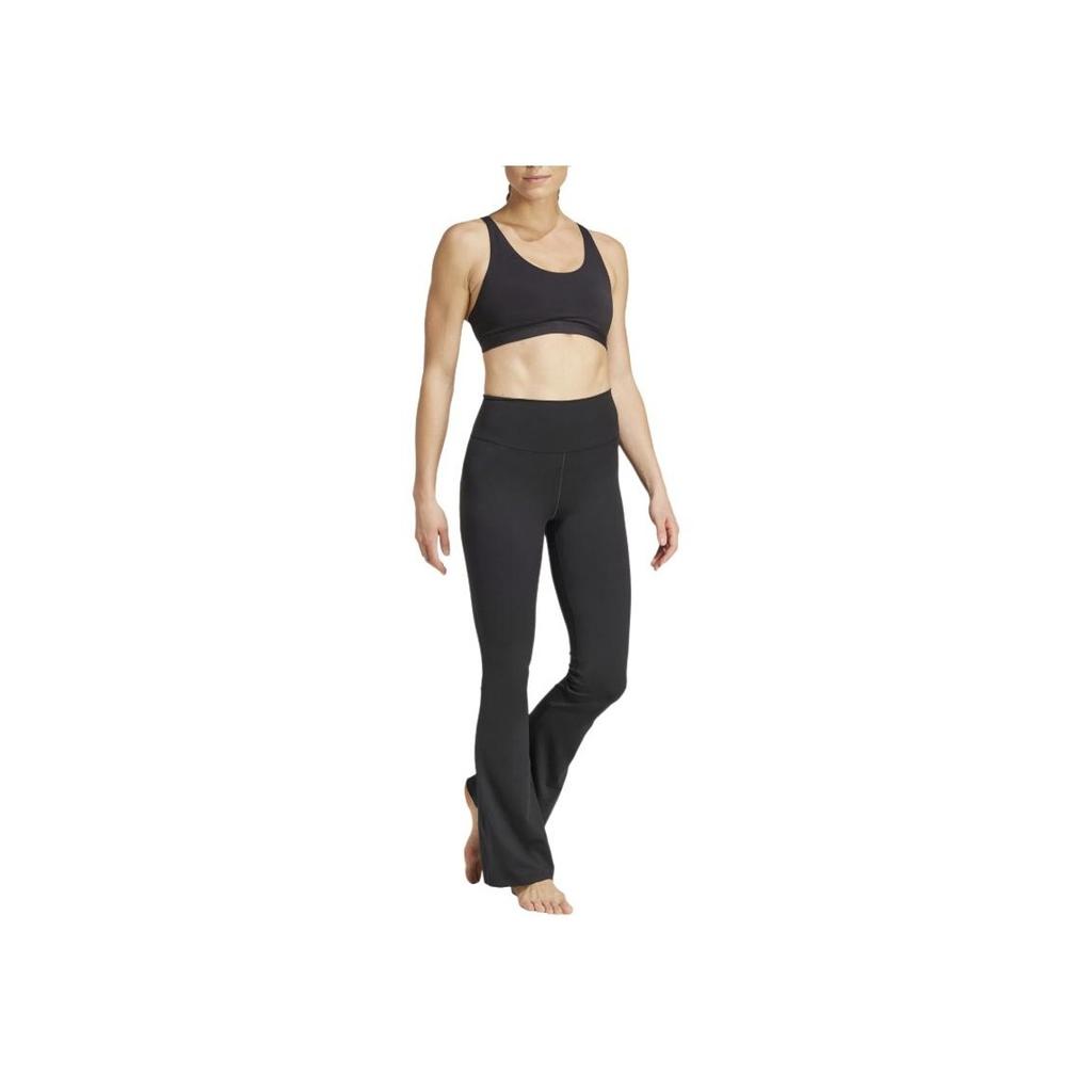 Adidas Slim High-Waisted Elastic Waist Sports Trousers Women Bottoms Black JE8025
