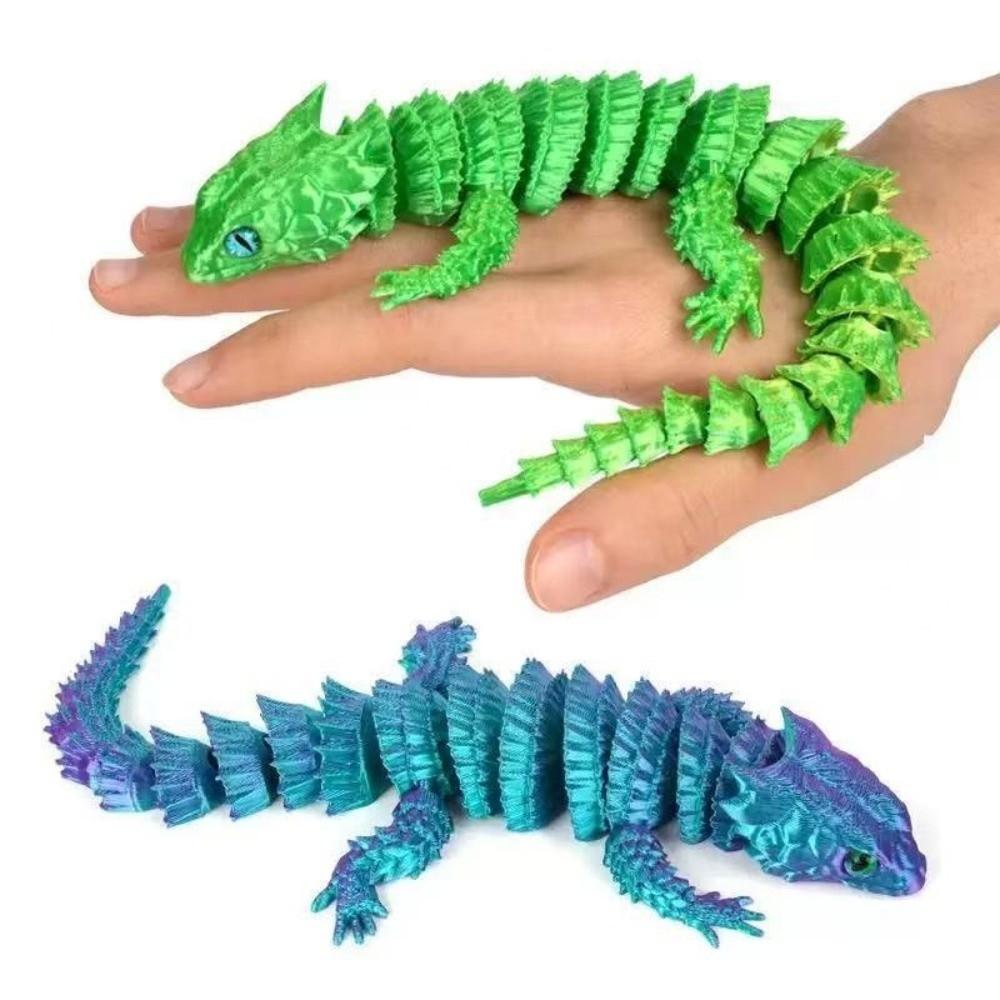 Movable Joints Lizard Figurines Flexible Articulated Lizard Movable 3D Printed Lizard  Home Decor
