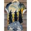 Fashion Women Retro Creative Witch Print T Shirt Funny Casual O-neck Short Sleeves T-shirt Summer Female Tee Shirt Halloween Limited Edition