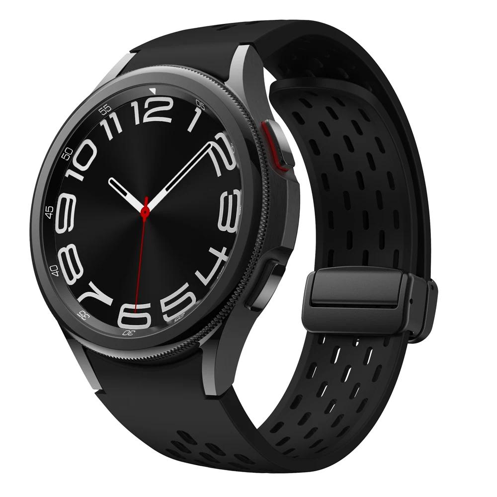 Magnetic Buckle Band for Samsung Galaxy watch 6/5/4/classic/Pro 45mm 44mm 40mm 43mm 47mm Strap no gaps silicone bracelet correa