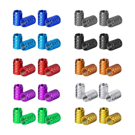 XINLIYA Lot De 4 Bouchons De Valve De Pneu De Voiture En Alliage D'aluminium, Résistants à La Corrosion Et Aux Fuites, Style Hexagonal, Pour SUV, Voiture, Vélo (multicolore