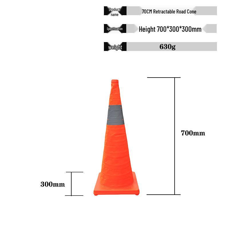 70CM Lightweight Retractable Anti-Collision Bollard Parking Cone