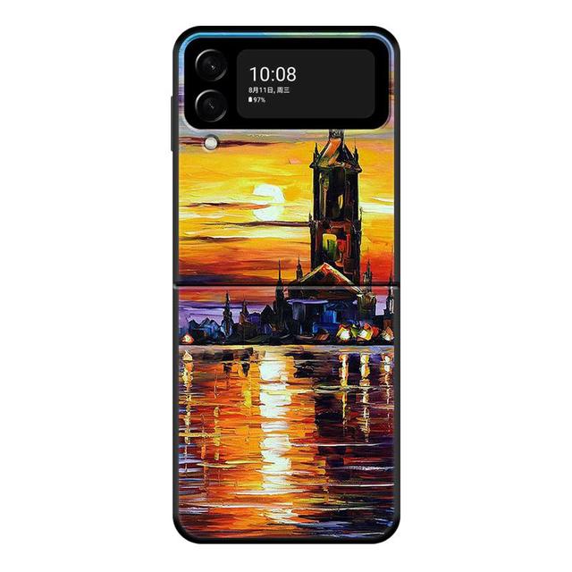 Oil Painting Art Water City Venice Case For Samsung Galaxy Z Flip 4 Z Flip3 5g Case For Galaxy Z Flip Pc Hard Phone Shell Capa