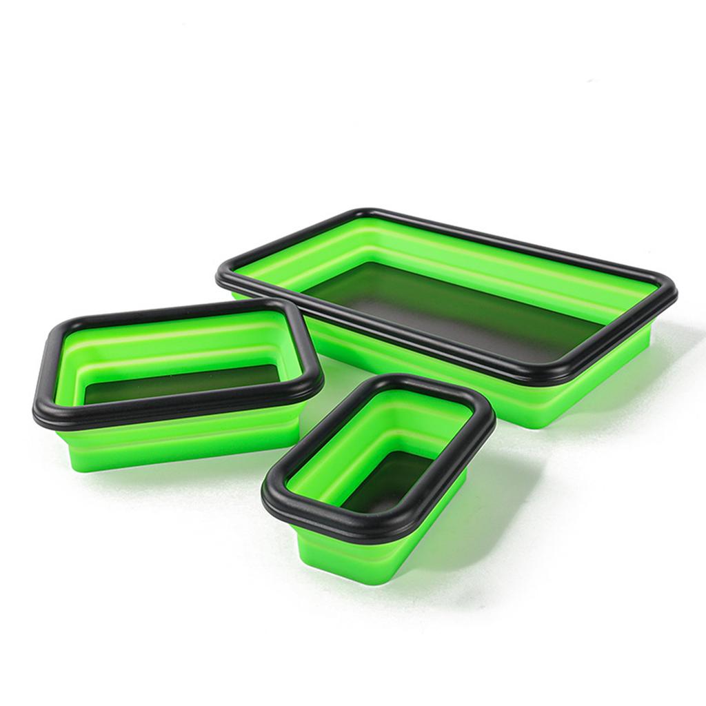 Collapsible Magnetic Screw Tray Storage Box Organizer For Plumber Carpenter Disk Storage Plate Silicone Bowl Tool Part