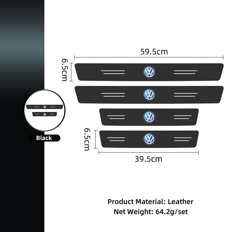 Leather Car Door Plate Threshold Protector Strip Sticker For VW Scirocco Jetta Beetle Golf Passat Polo Tiguan Sharan Touran zw9