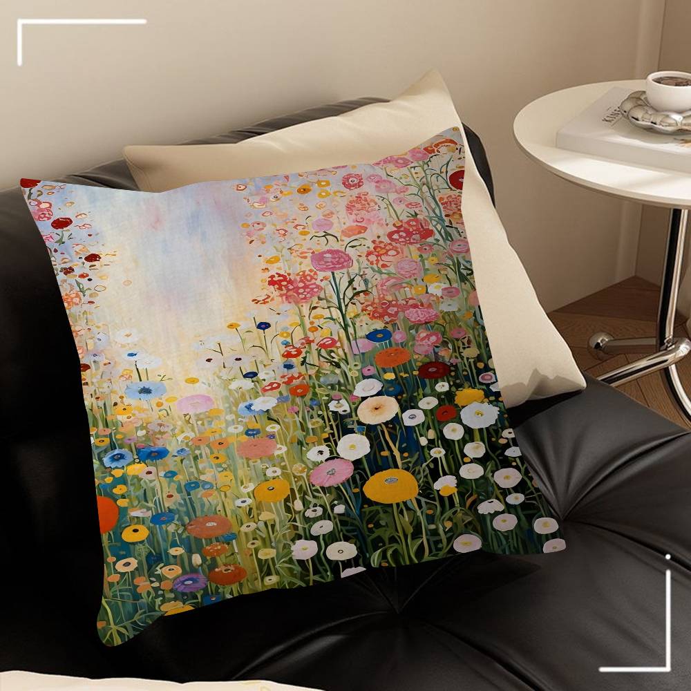 Abstract Flower Canvas Painting Modern Floral Prints Pillow Cover Sofa Cushion Cover Home Room Decoration Children Gift