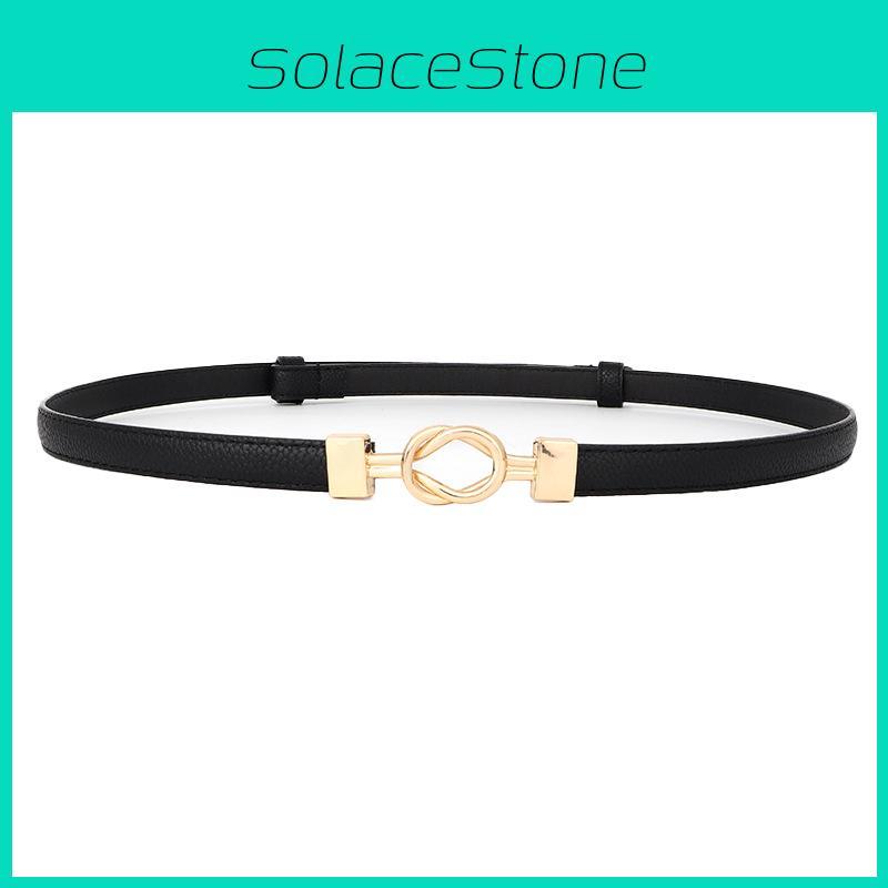 Leather Minimalist Pu Waist Belt With Metal Buckle For Office And Dresses Casual