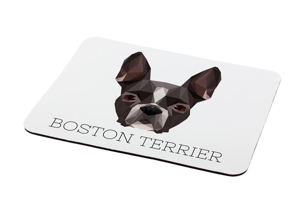 Boston Terrier, American Gentleman – Geometric mouse pad with a picture and text | Art-Dog
