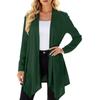 Women's Solid Color Long Sleeved Mid Length Cardigan Top Jacket