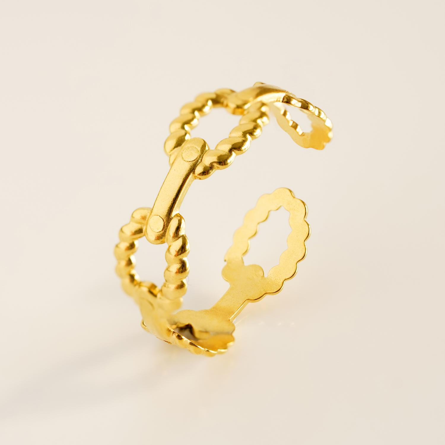 

Европейская и американская мода Instagram кольцо из нержавеющей стали женское ретро популярное геометрическое отверстие регулировка титановая сталь R