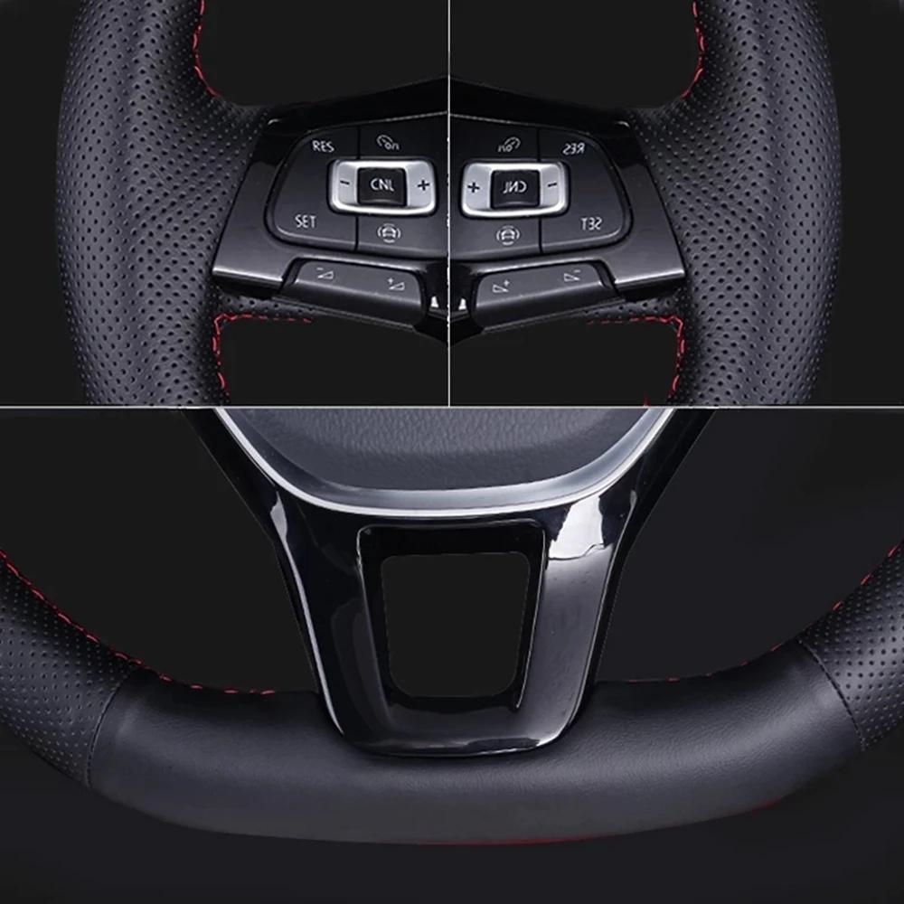 Hand-Stitched Black Perforated Non-slip Microfiber Leather Steering Wheel Cover For Volvo XC60 S60 V40 V60 S40 2011-2017