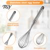 Kitchen Gadgets for Home Cooking Stainless Steel Egg Beater, Anti-slip Long Handle Durable Whisk, Commercial Grade Whisk Manual Mixing Tool Sauces And