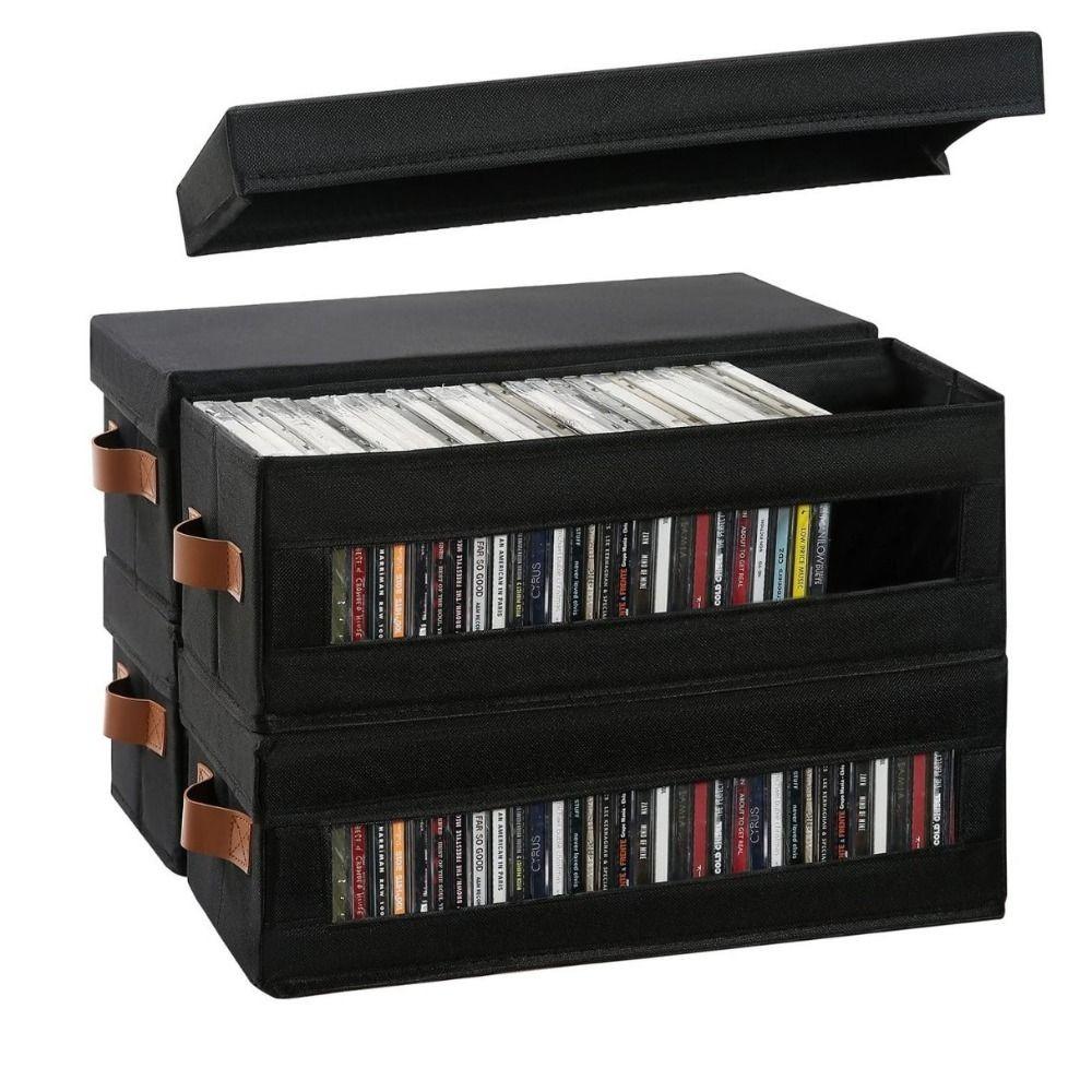 Dustproof Lid Stackable CD Case Visible Window CD Holder Premium CD Storage Box  Audio Collection
