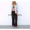 Women's Spring Clothing French Style Design Lapel Asymmetric Hem Linen Blended Shirt 4786126