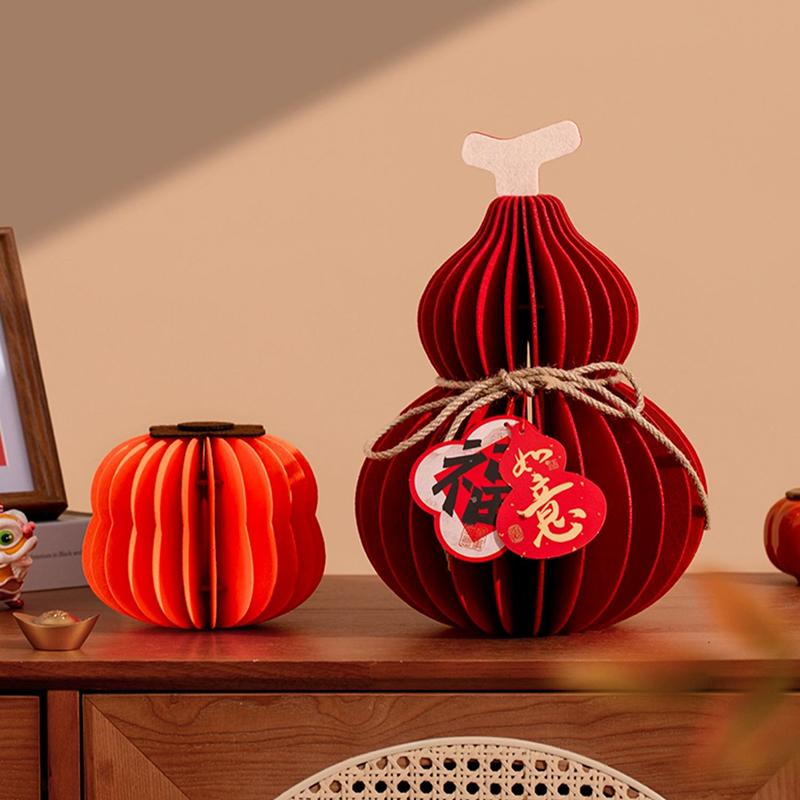 Chinese Lunar  New Year 2026 3D Honeycomb Ornament Paper Apple Pear Desktop Ornament Traditional Spring Festival Photo Props