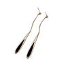 Fashion Long-chain Black Drop-shaped Fringed Earrings - Minimalist Style Pendant Earrings