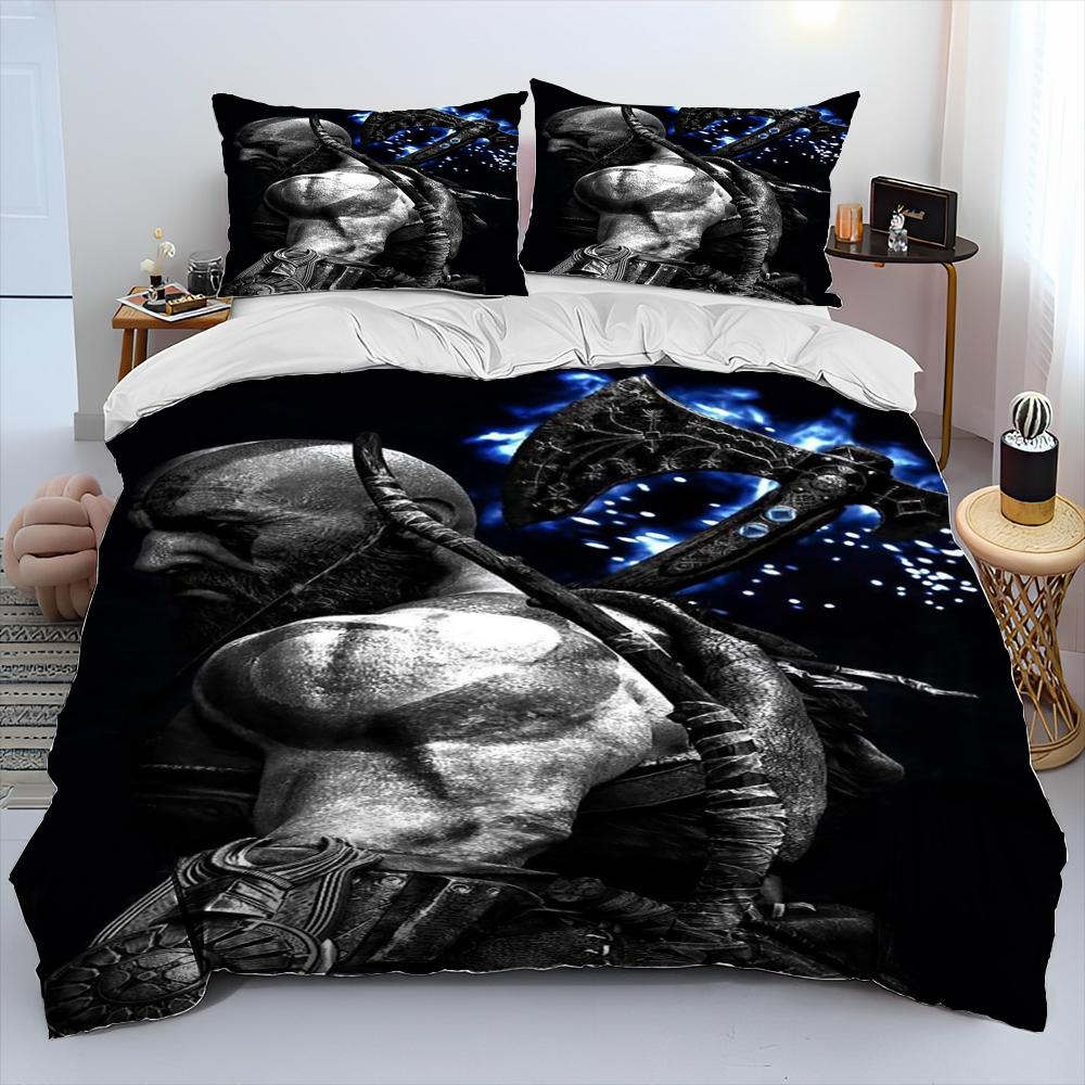 Comforter God Of War Game Gamers Kratos Comforter Bedding Set Bed Set King Queen Size Bedding Set Kids