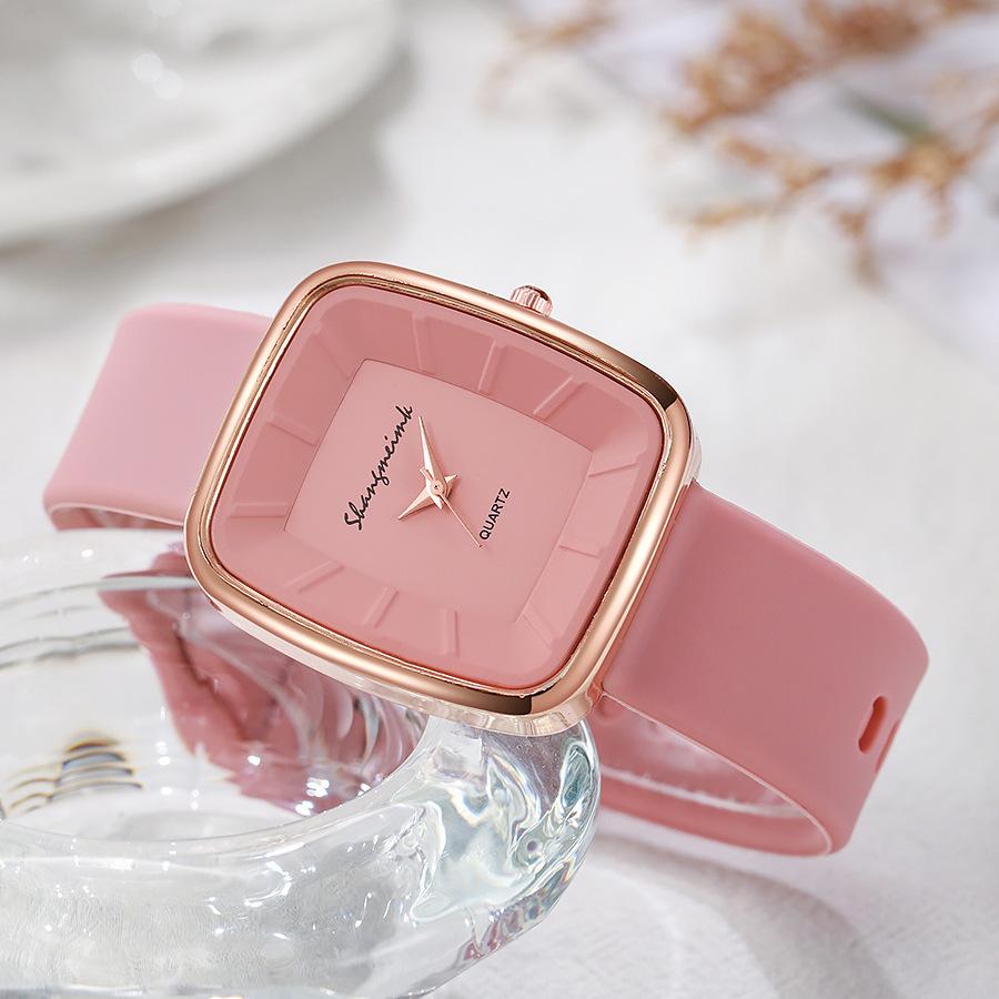 Simple Watch Square Scale Quartz Watch Neutral Middle And High School Student Watch Fashion Trendy Silicone Watch