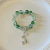 Chinesischer Stil Grüne Perlenarmbänder für Damen Vintage Temperament Schmetterling Stern Quaste Armband Schmuck Zubehör Geschenke