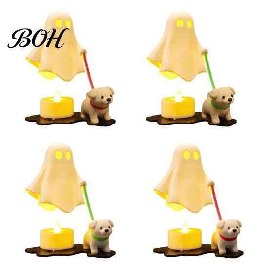 Halloween Ghost Candle Decor Puppy Electronic Ornament, LED Light, Simulated Warm Party Supplies Light for Home Desktop Atmosphere Decoration