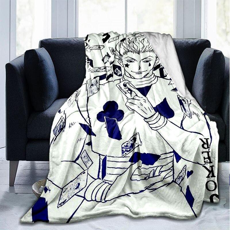 Anime Hunter X Hunter Flanelová deka Kreslený potisk Deky pro teenagery Povlečení Potah na pohovku Přehoz na postel Cestování Turistika Piknikové deky