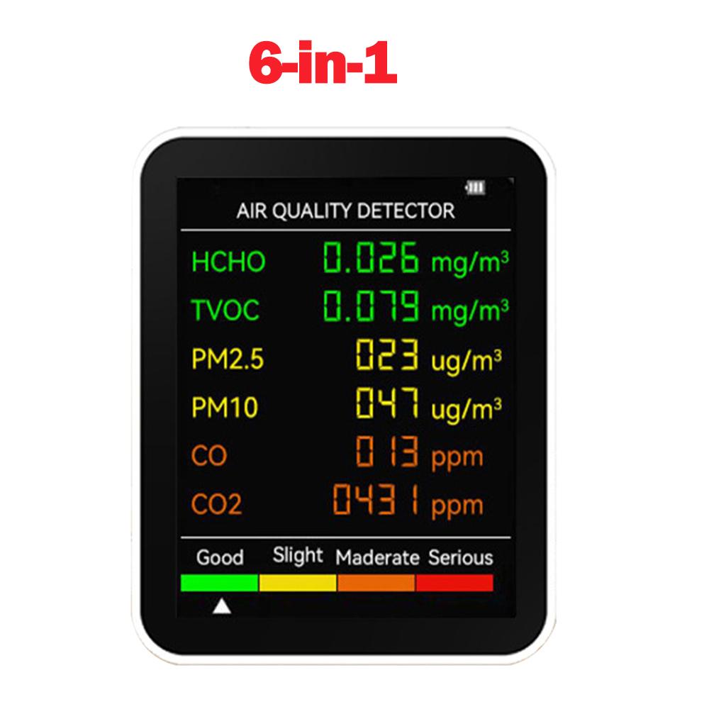 New Smart Air Quality Monitor CO2 CO TVOC HCHO PM Meter Digital Temperature Humidity Tester Home Air Detector
