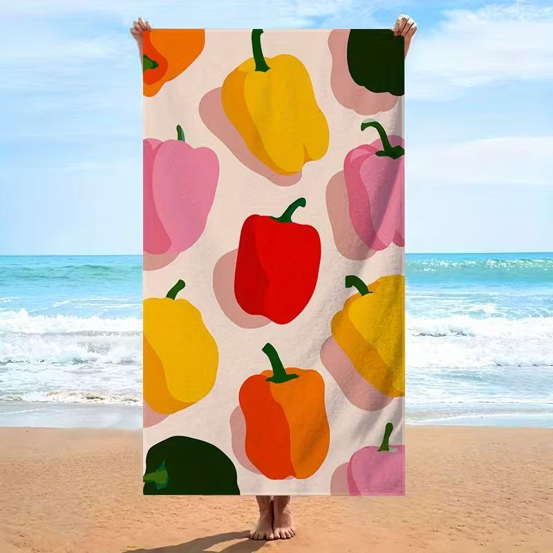 Boho Hearts Flowers Beach Towel Large Soft Absorbent Towel Cute Mixed Watercolor Hearts Fun Patterns Towel for Beach Pool