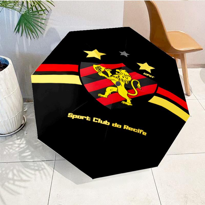 Sport Club Football Crest Printed Automatic Umbrella, 8-Frame for Travel, Camping, Casual Umbrella, Essential Gift for for Family and Friends