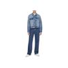 Calvin Klein Vintage Wash Denim Jacket With Lapel Women Jackets Blue 40WL781-Q24